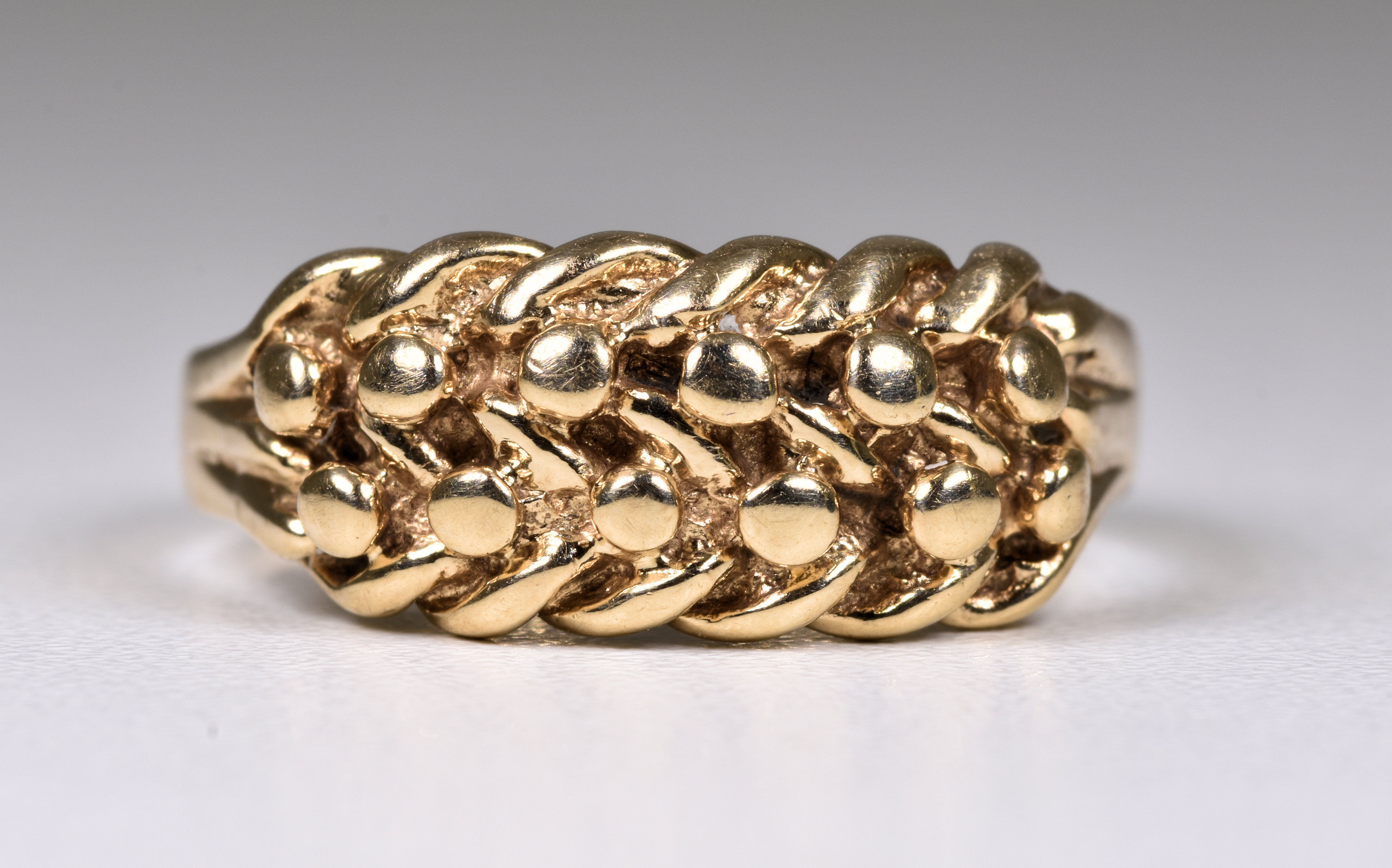 Vintage 9ct Gold Edwardian Style Keepers Ring, (Sheffield,1985)