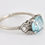 Thumbnail: Antique Art Deco 18ct White Gold 3ct Blue Zircon & Diamond Ring, 1920's