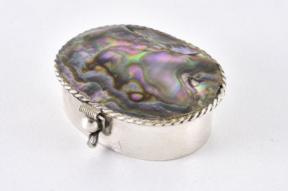 Antique Mexican Silver Pill Box