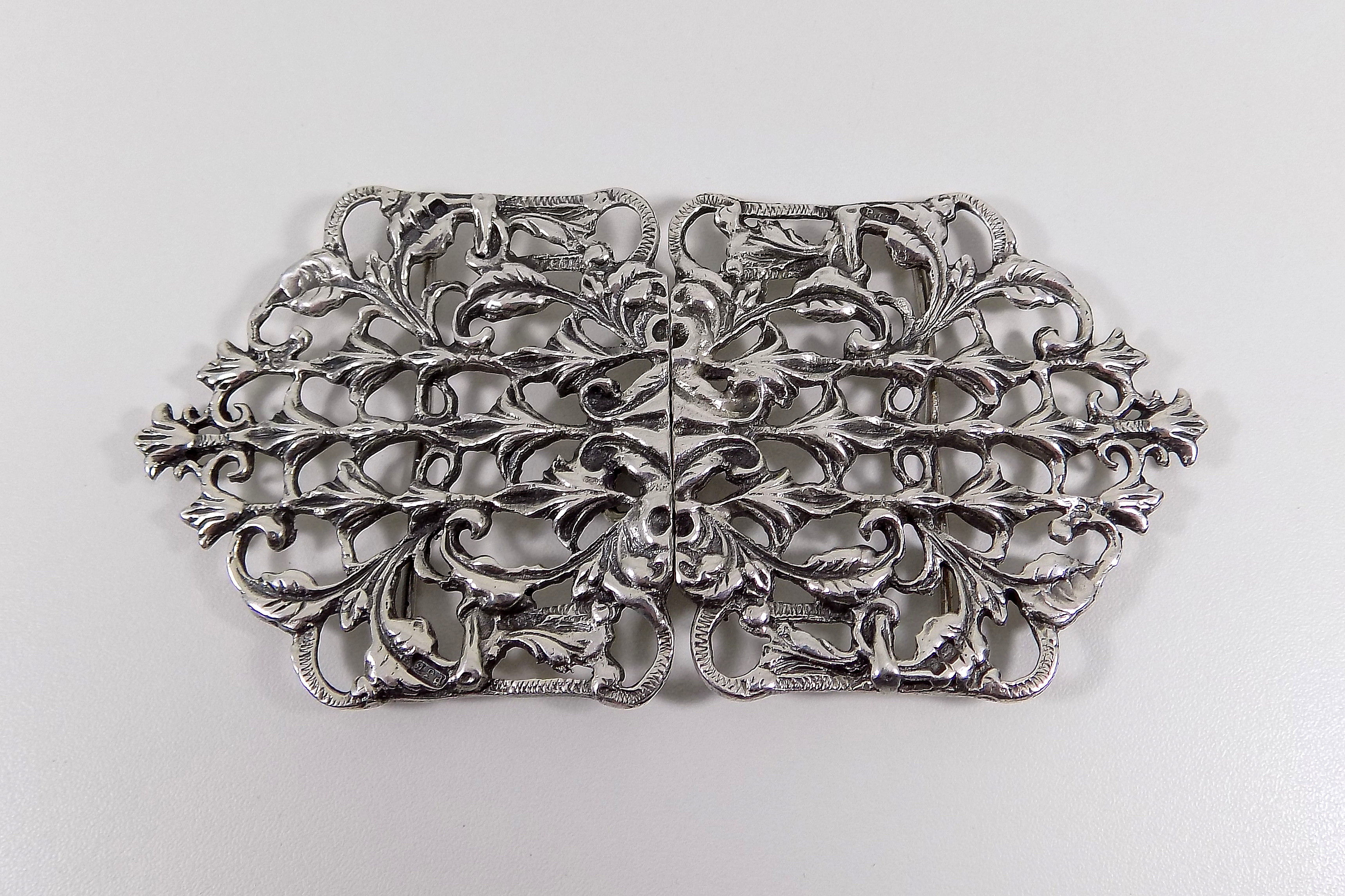 Vintage English Solid Sterling Silver Nurses Buckle, 1971, 74g
