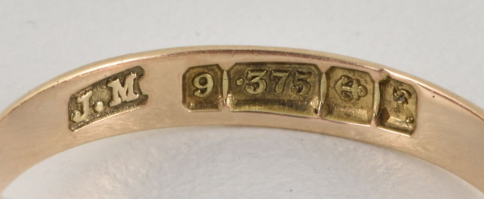 Thumbnail: Antique Edwardian 18ct Gold Amethyst 5 Stone Ring, Birmingham, 1905