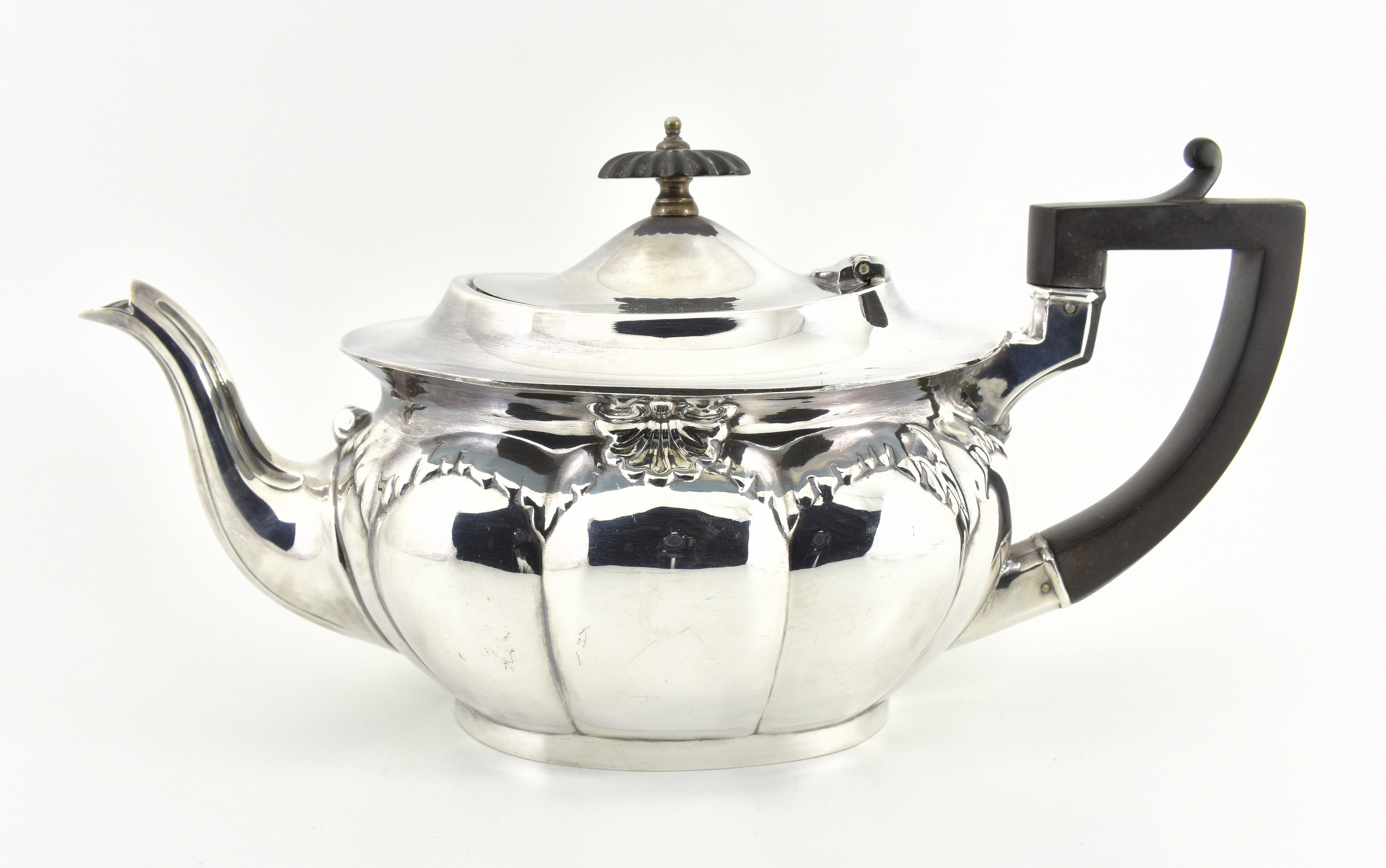 Antique English Victorian Silver Plated Teapot (Harrison Fisher c1890)