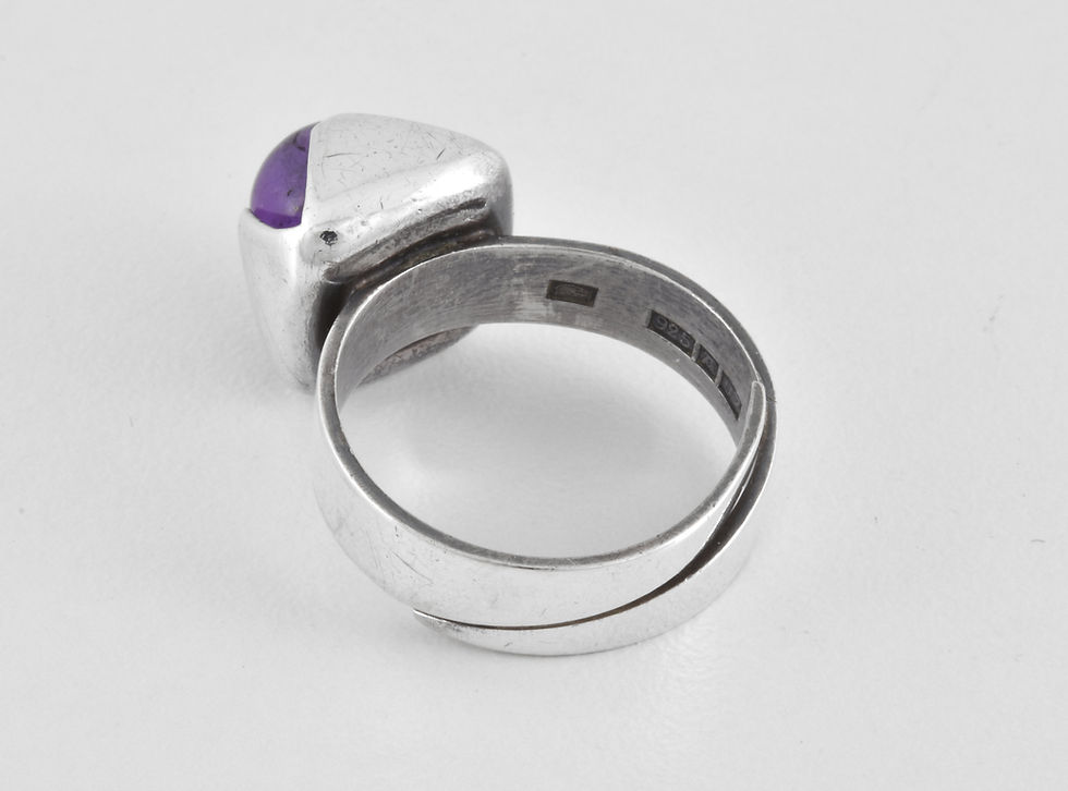 Thumbnail: Vintage Solid Silver Adjustable Amethyst Ring, Kultasepat Salovaara