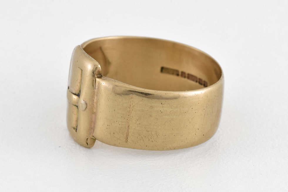 Thumbnail: Antique Art Deco 9ct Gold Buckle Ring