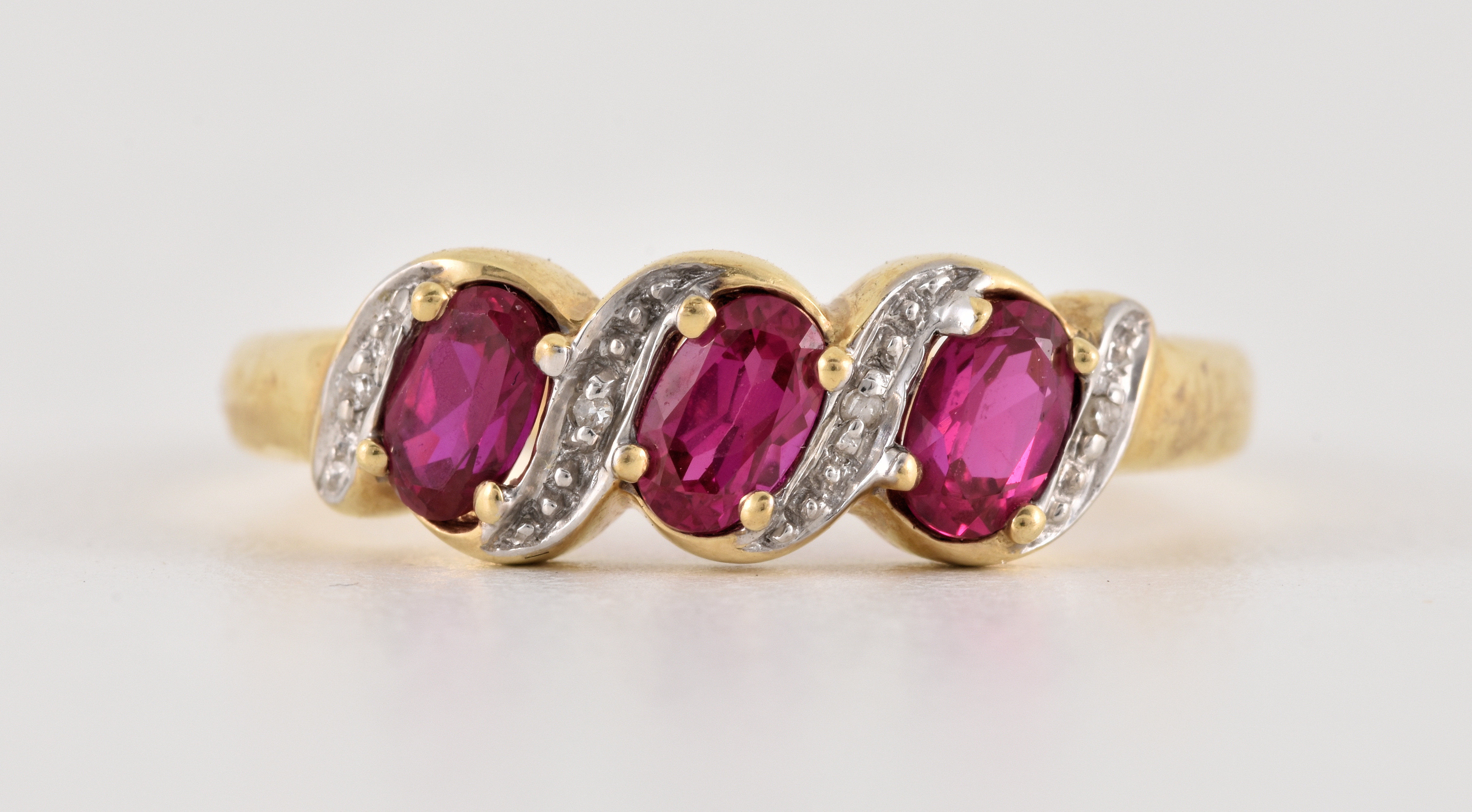 Vintage 9ct Gold Pink Sapphire & Diamond Ring, Sheffield