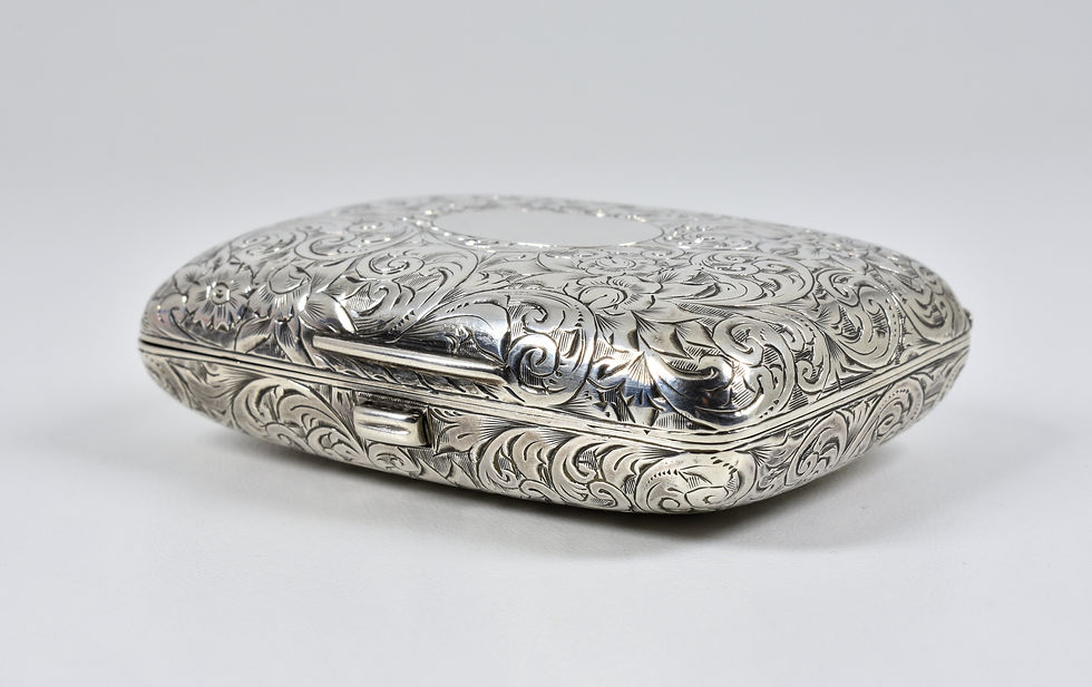 Thumbnail: Antique English Victorian Solid Silver Snuff Box, (Thomas Johnson I, 1880)