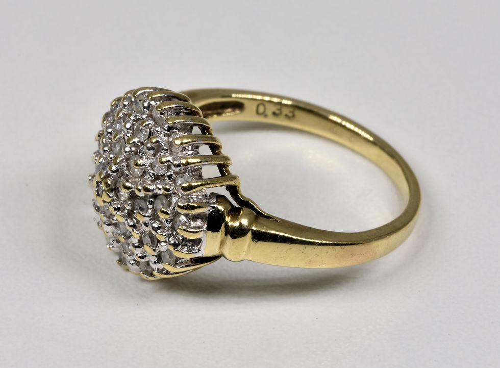 Thumbnail: Vintage 9ct Gold Diamond Cluster Ring, 1980's