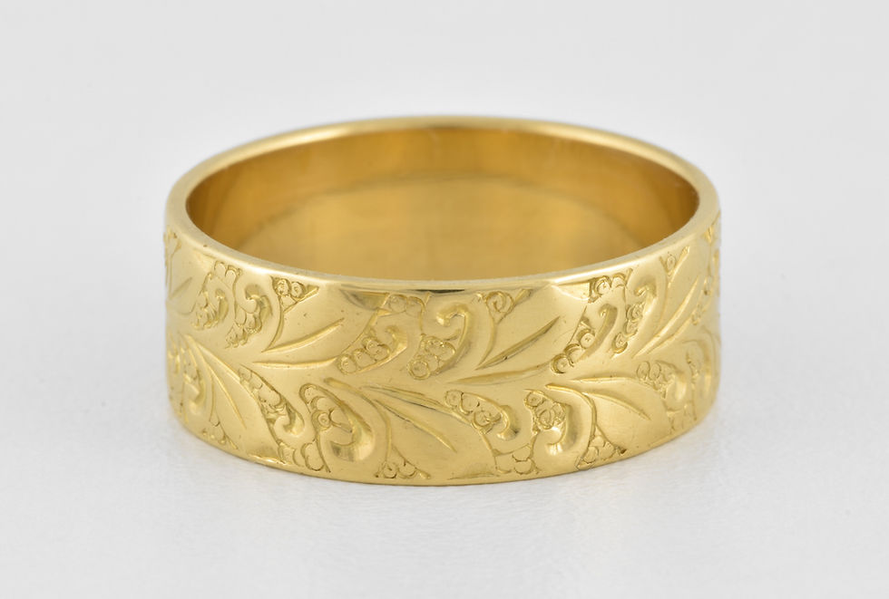 Vintage 18ct Gold Wedding Band Ring, 8mm Wide, Heavy 7.3g