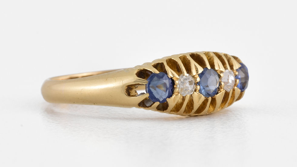 Antique Edwardian 18ct Gold Sapphire & Diamond Ring