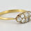 Thumbnail: Antique Edwardian 18ct Gold Two Row 1ct Diamond Boat Ring
