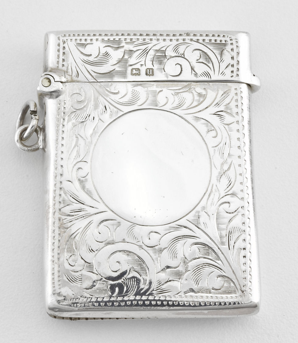 Antique English George V Solid Silver Vesta Case