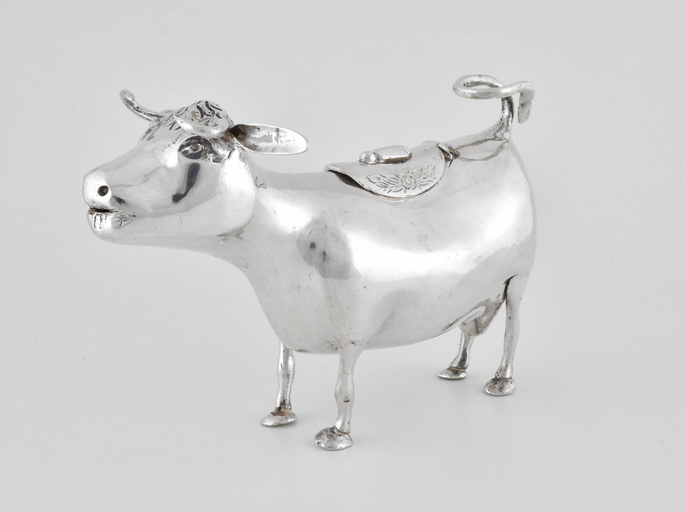 Antique Dutch Solid Silver Cow Creamer