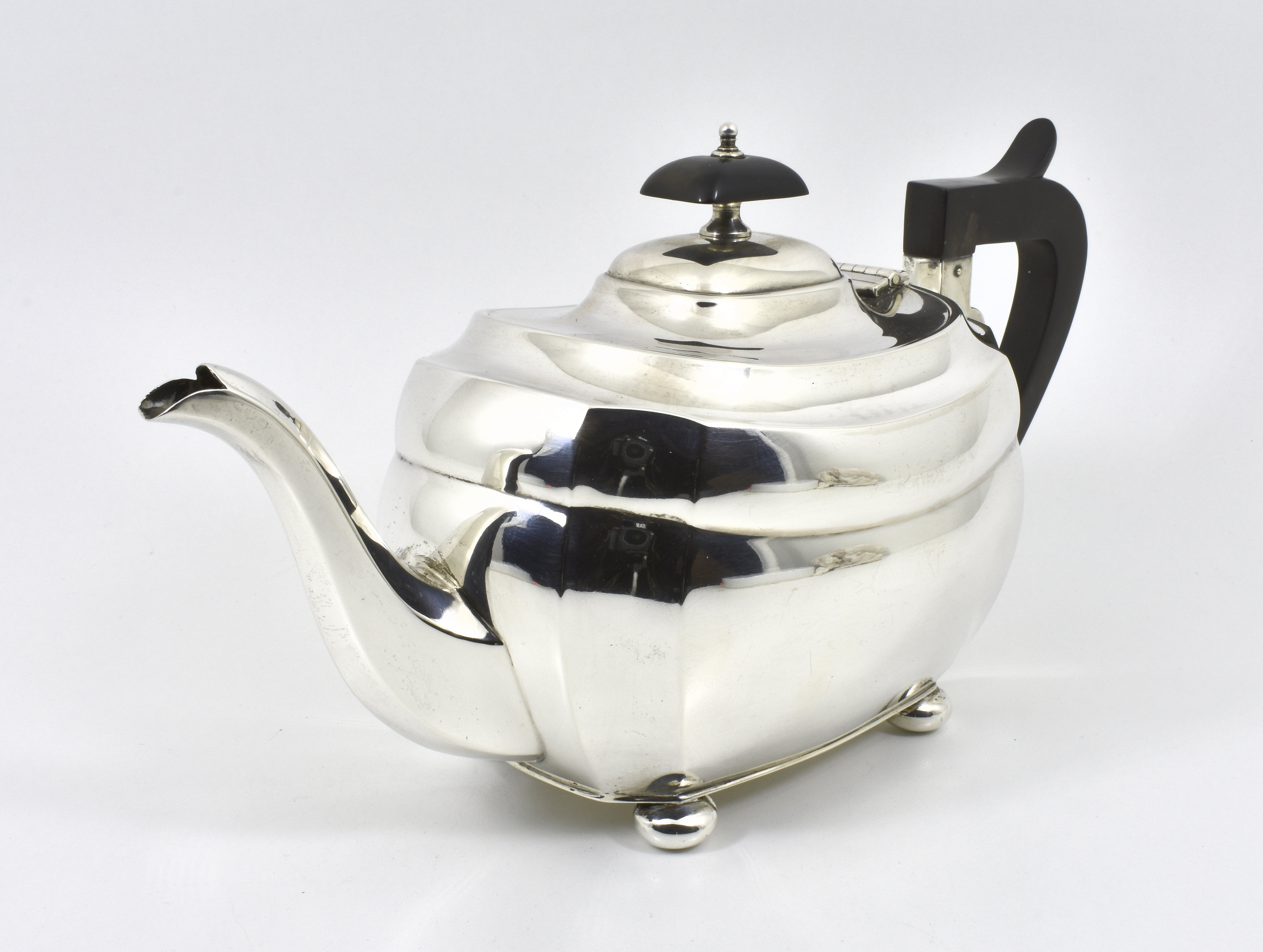 Antique English Solid Silver 3 Piece Tea Set (S Blanckensee, 1926, 860g