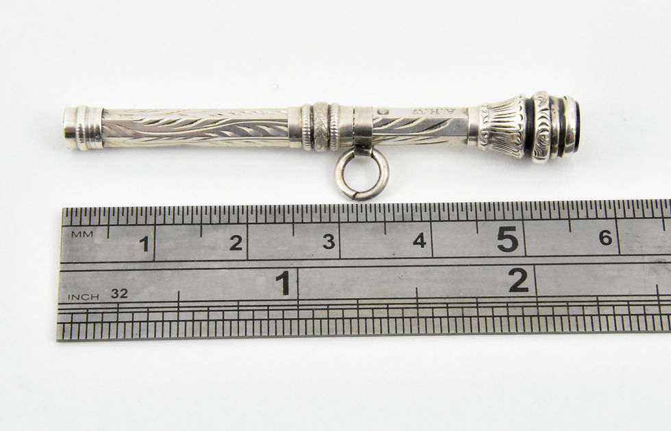 Thumbnail: Antique Hallmarked Solid Silver chatelaine Propelling Pencil (A Woodward 1902)