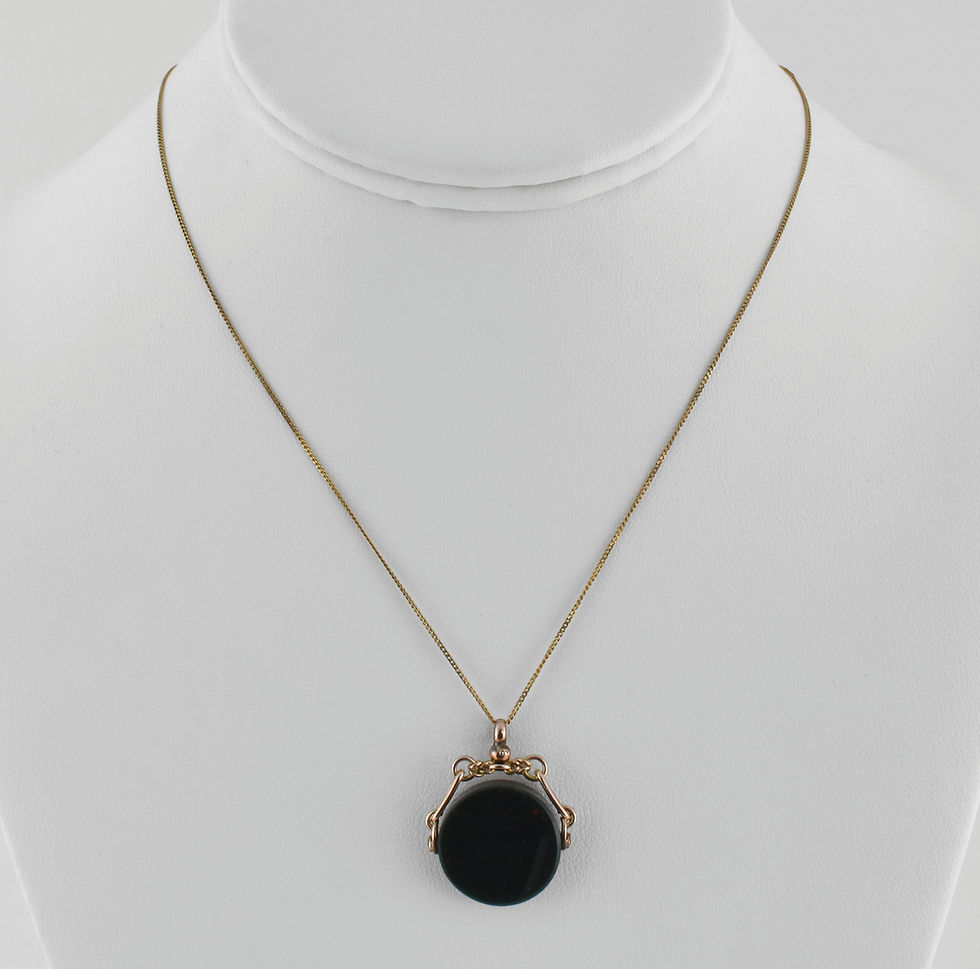 Victorian 9ct Rose Gold Bloodstone Spinning Fob Pendant