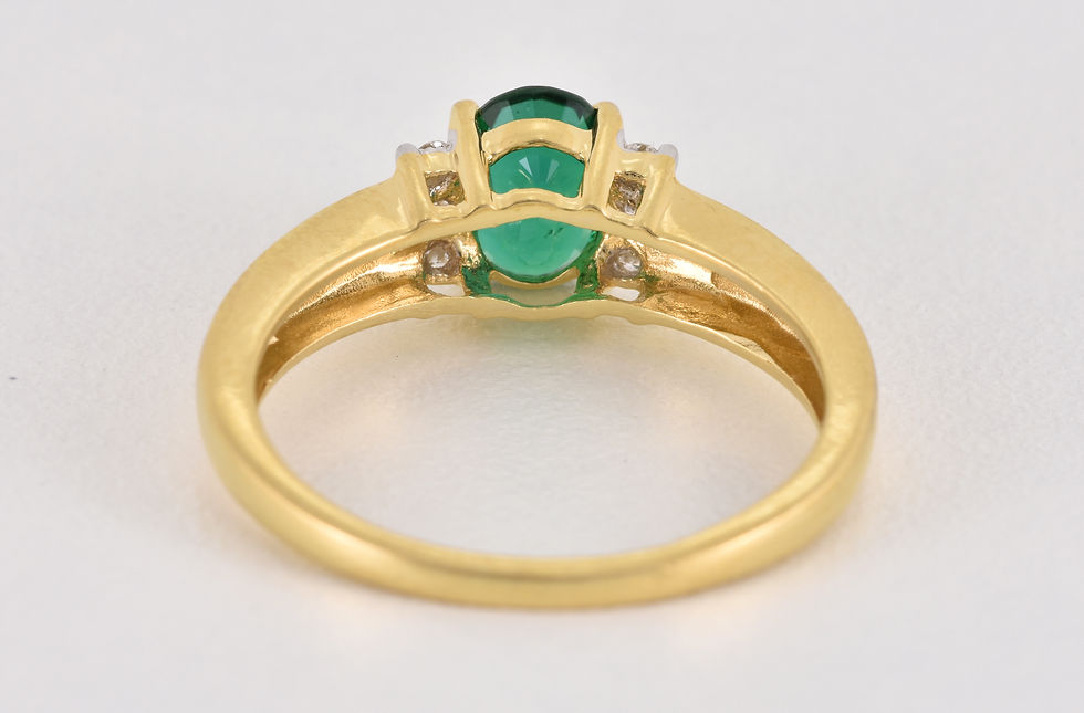 Thumbnail: Vintage 18ct Gold Dark Green Demantoid & Diamond Ring