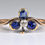 Thumbnail: Antique Victorian 14/15ct Gold Sapphire Diamond Clover/Shamrock Ring, (c1880)