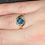 Thumbnail: Vintage 18ct Gold Blue Topaz & Diamond Twist Ring