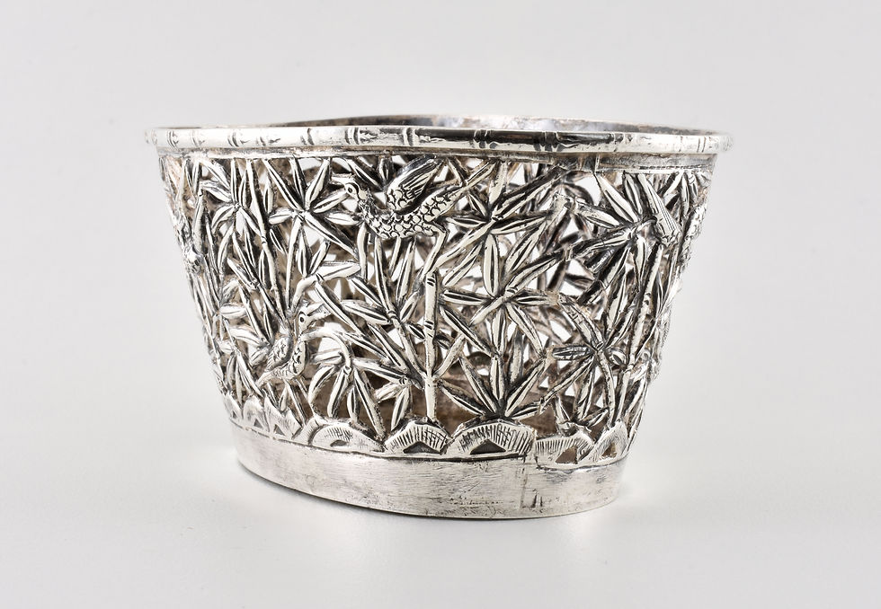 Thumbnail: Antique Chinese Solid Silver Sweetie Basket