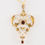 Thumbnail: Antique Edwardian 9ct Rose & Yellow Gold Red Paste & Seed Pearl Pendant, c1905