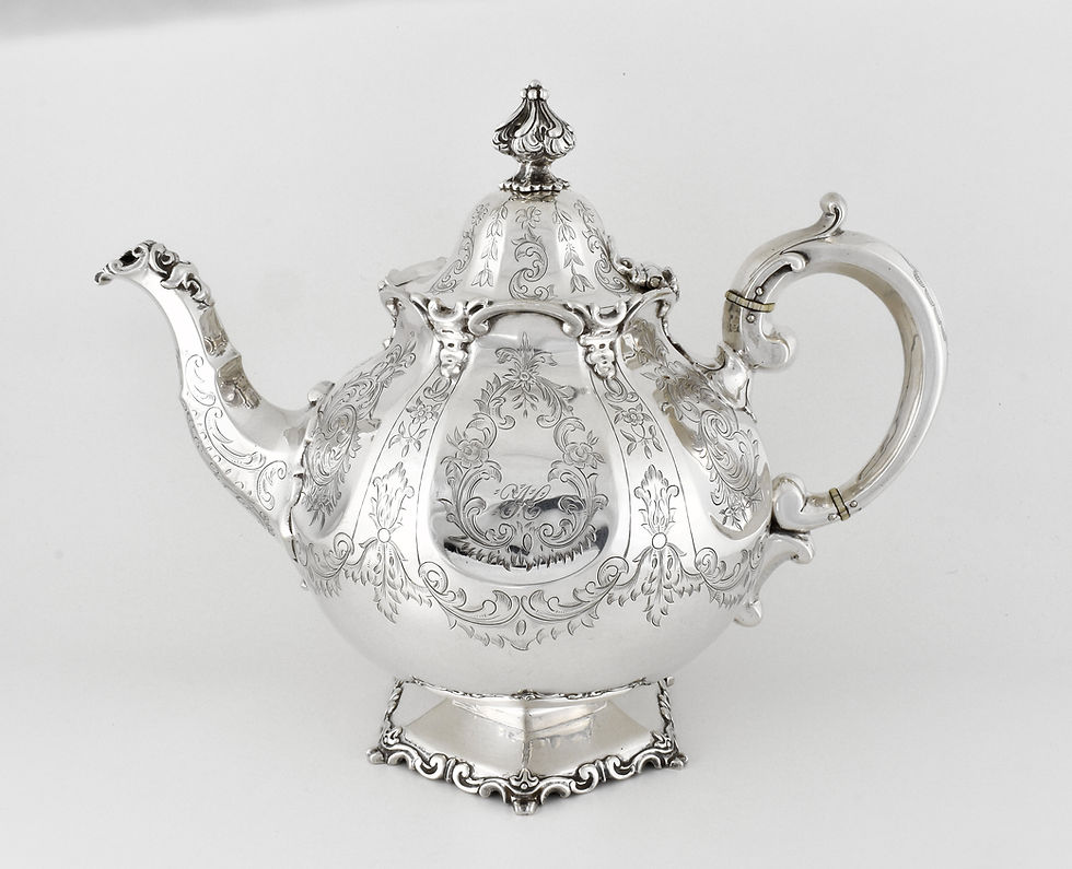 Antique English Victorian Solid Silver Tea pot, John Angel II