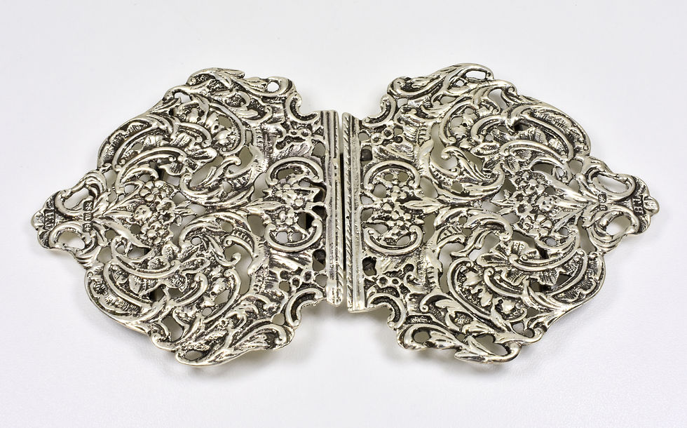 Antique English Victorian Solid Silver Nurses Buckle (Thomas Hayes, 1894)