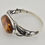 Thumbnail: Solid Silver Hinged Baltic Honey Amber Bangle Bracelet