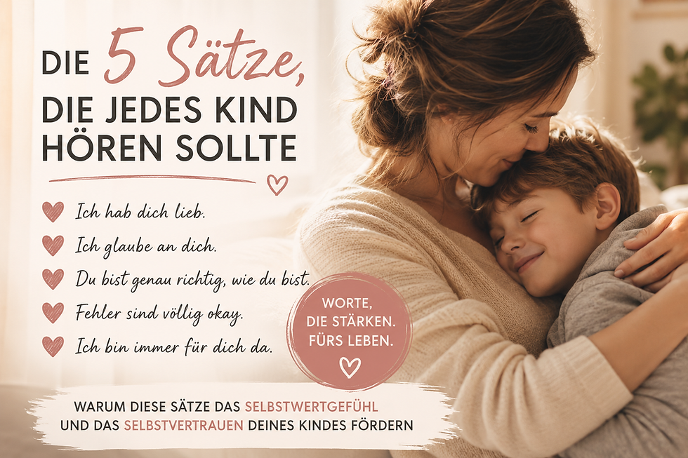 Die 5 Sätze, die jedes Kind hören sollte – wichtige Botschaften für Selbstvertrauen, Selbstwertgefühl und emotionale Stärke.