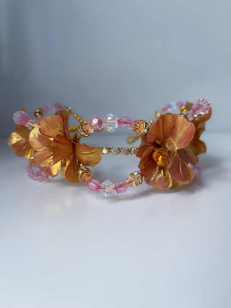 Pink and Gold Bun Ring