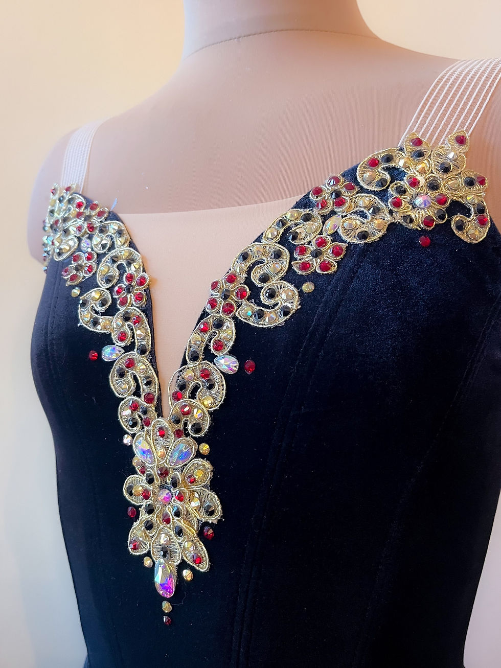 Thumbnail: Black, Gold and Red Ballet Dress - Deposit Only (see description) 