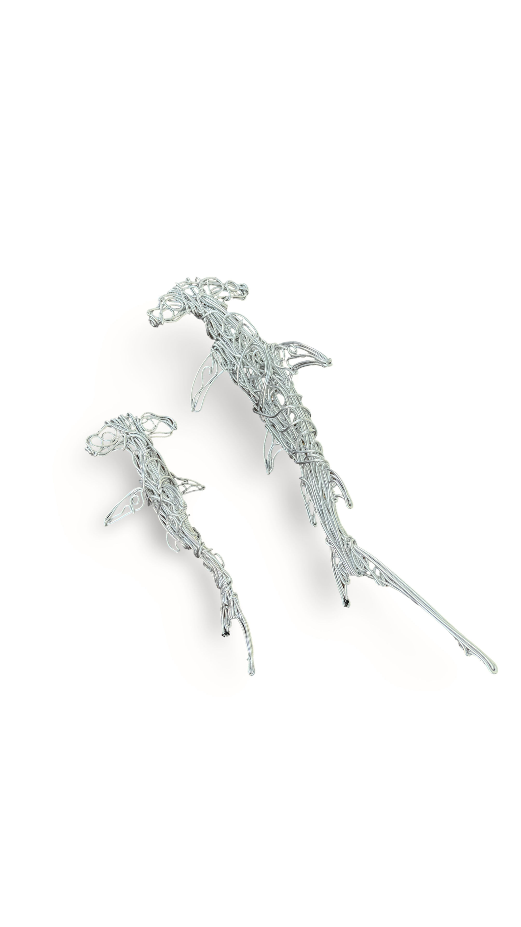 Drawn Metal Hammerhead Shark Sculpture (Small)