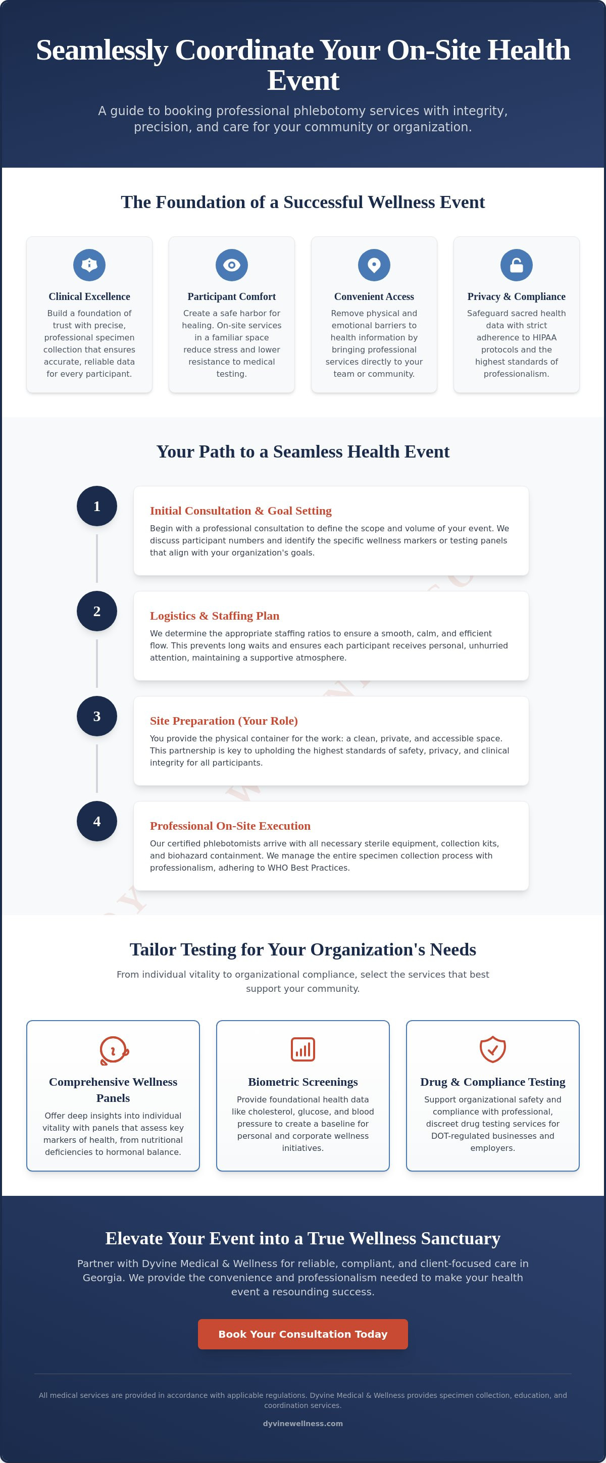 Booking a phlebotomist for a health event