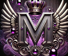 DALL·E 2024-11-08 09.39.59 - A highly stylized, 3D letter 'M' in a luxurious metallic fini