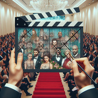 um aclaquete cheia de celebridades sendo canceladas