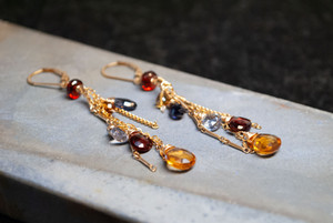 Garnet and Gold Earrings