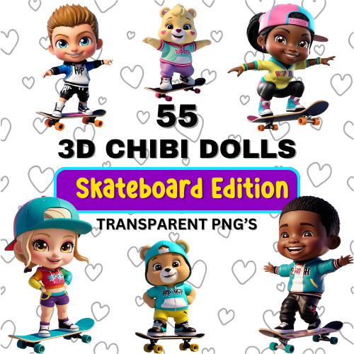 Chibi Dolls - Skateboarders