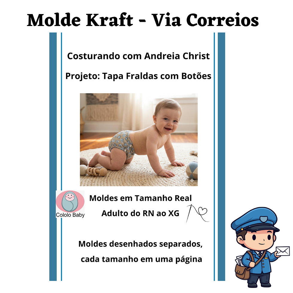 Miniatura: Tapa Fraldas com Botões - Kraft