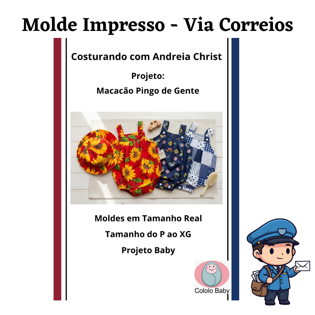 Macacão Pingo de Gente Unissex - Impresso