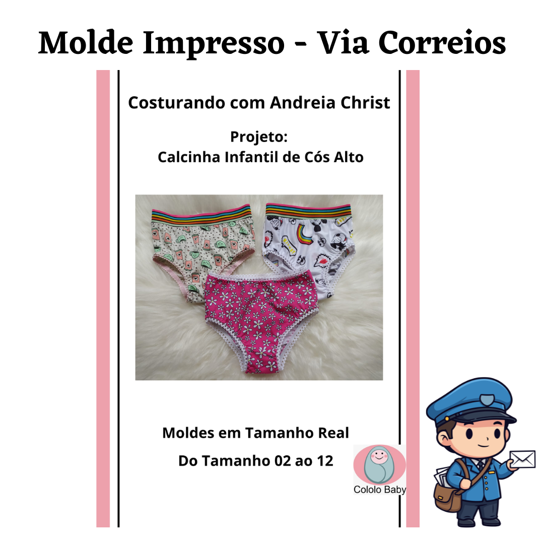Calcinha Infantil de Cós Alto - Impressa