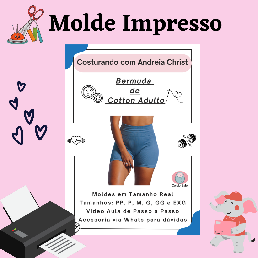 Bermuda de Cotton Adulto - Impressa