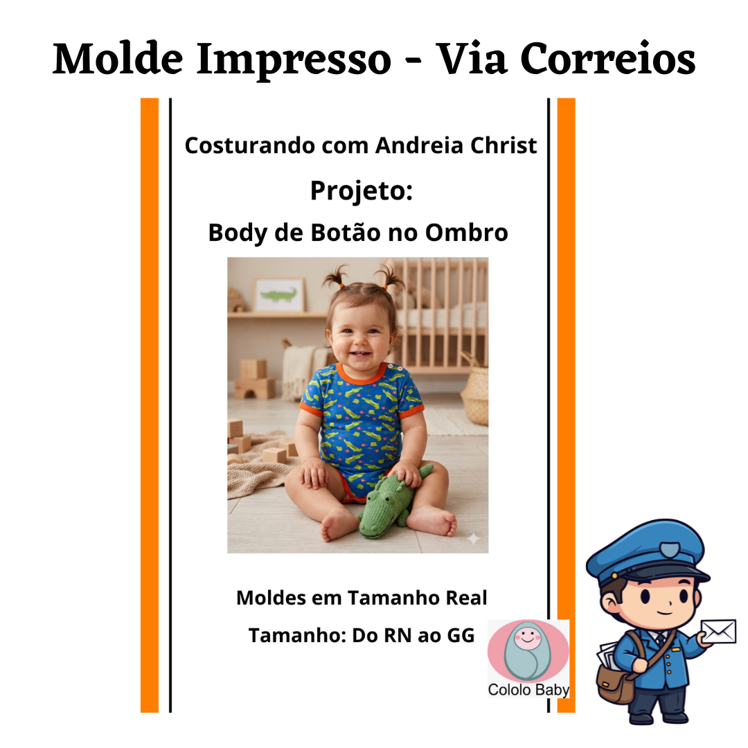 Body de Botão no Ombro - Impresso