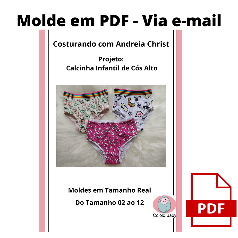 Miniatura: Calcinha Infantil de Cós Alto - PDF