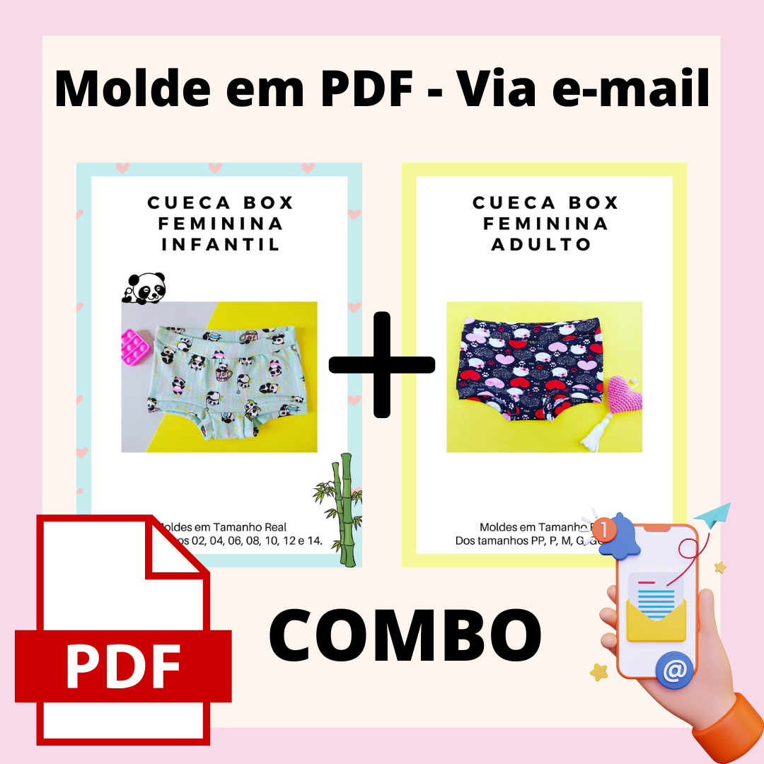 PDF Combo Calcinha Box Adulto e Infantil