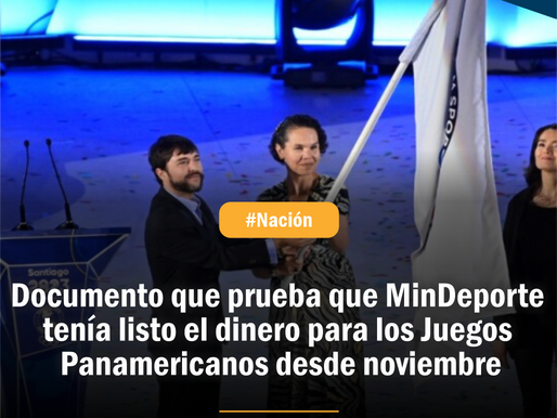 Documento que prueba que MinDeporte tenía listo el dinero para los Juegos Panamericanos desde noviembre