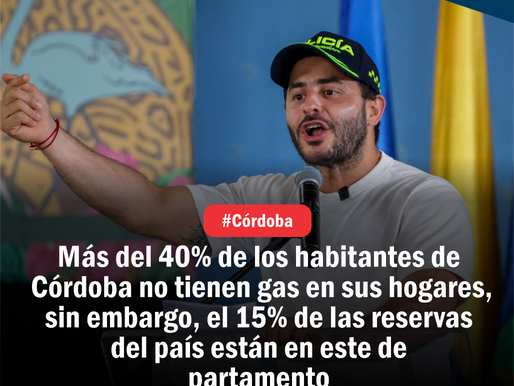 Más del 40% de los habitantes de Córdoba no tienen gas en sus hogares, sin embargo, el 15% de las reservas del país están en este departamento