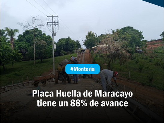Placa Huella de Maracayo tiene un 88% de avance