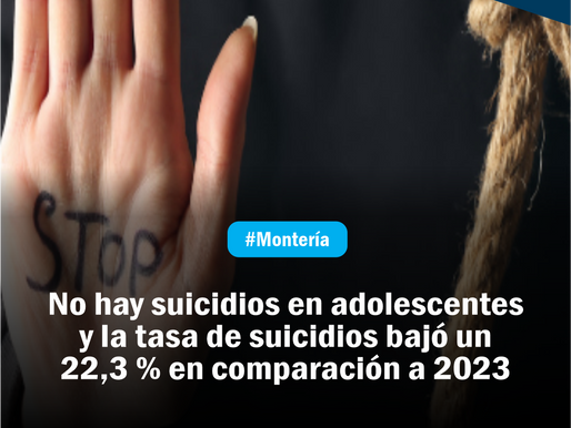 No hay suicidios en adolescentes y la tasa de suicidios bajó un 22,3 % en comparación a 2023