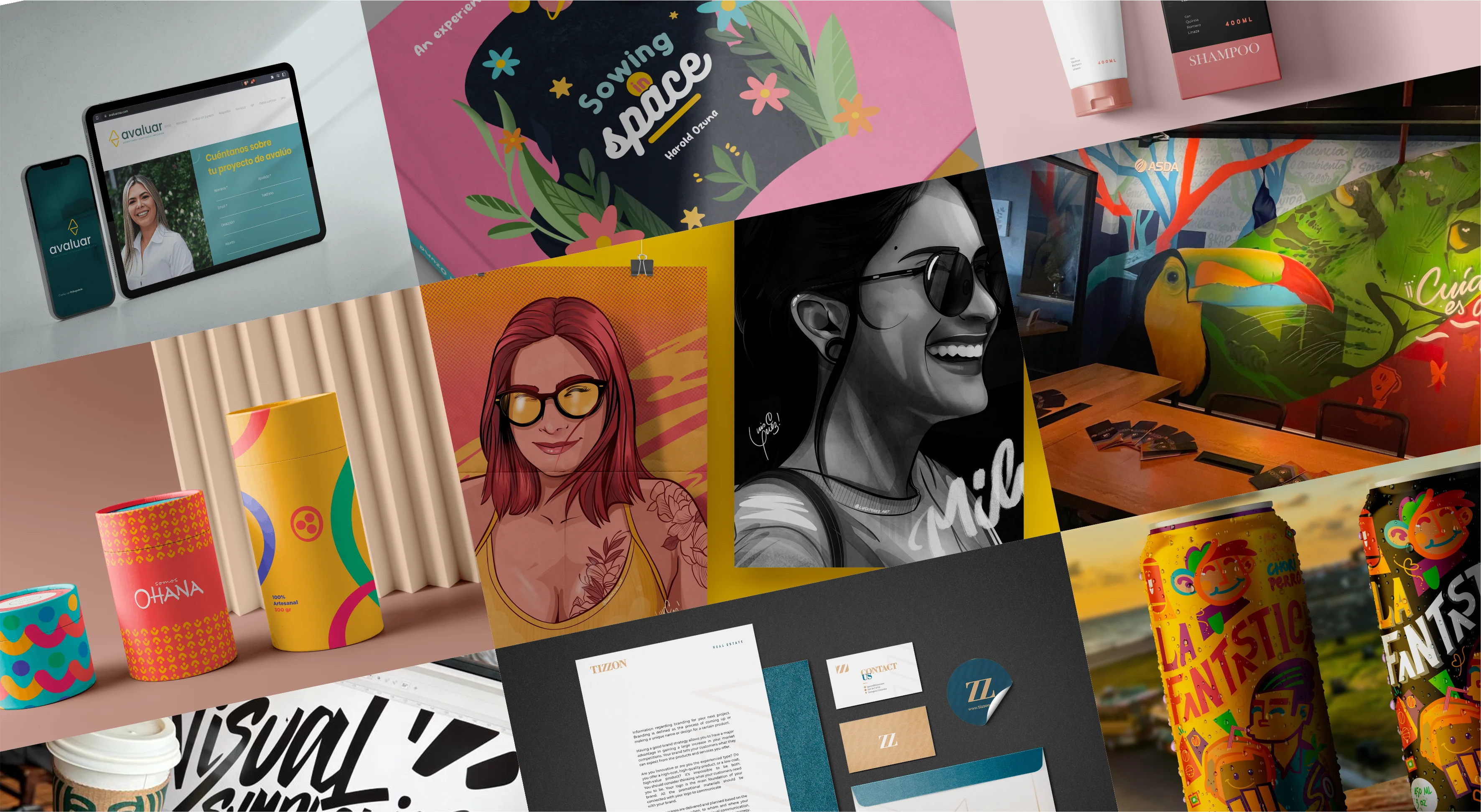 Branding, Ilustración, Muralismo Para Variedad de Marcas SKAPSHOIS Agencia de Diseño Gráfi