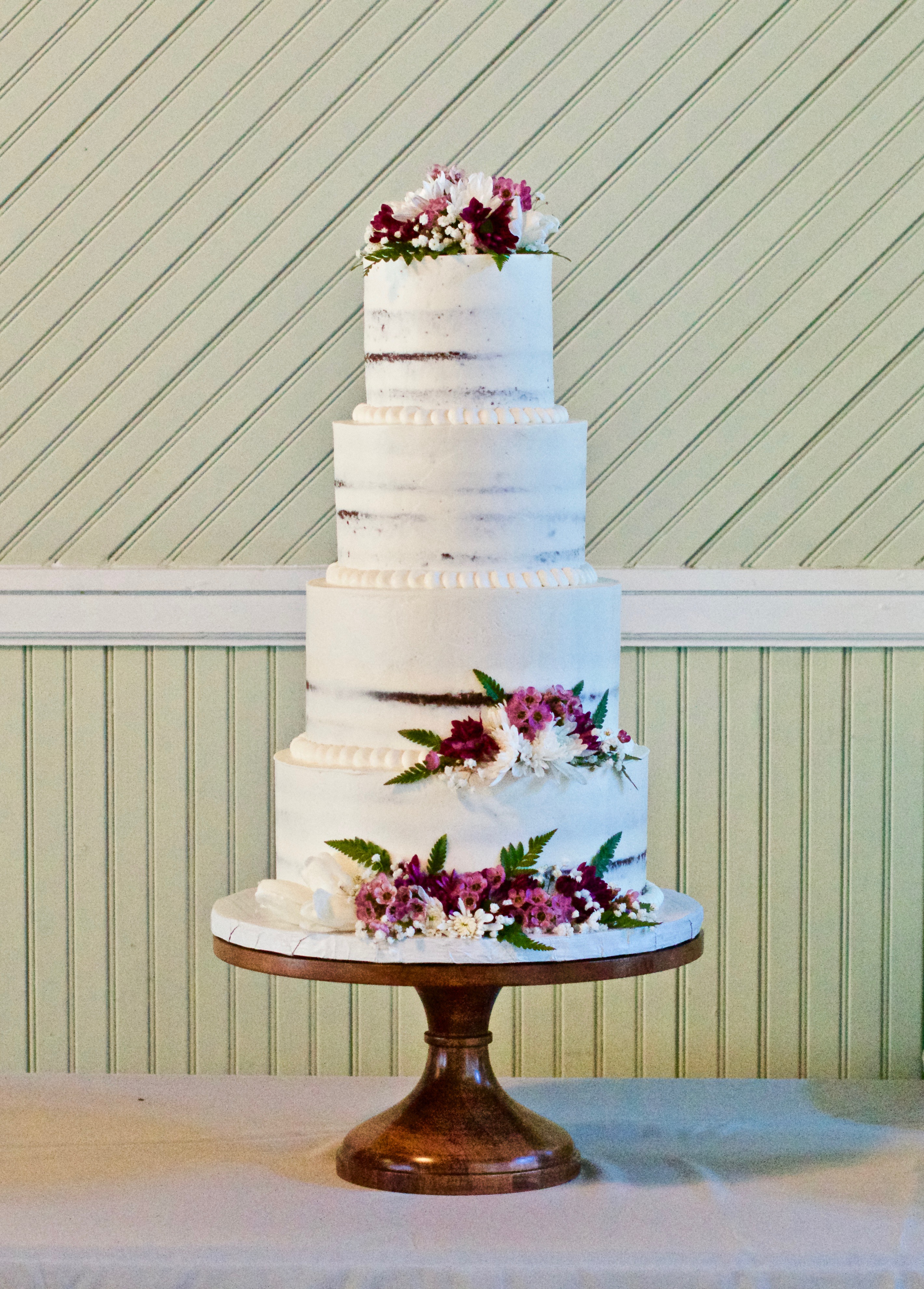 16" Natural Wood Cake Stand