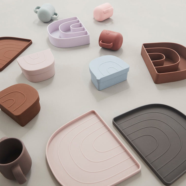 Miniature : OYOY - Service en silicone | Duo assiette & bol arc-en-ciel